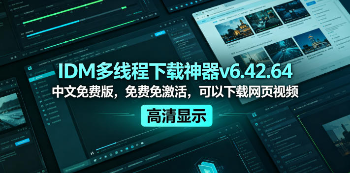 IDM多线程下载神器v6.42.64中文免费版,免费免激活,可以下载网页视频(例如飞书文档内的视频) IDM多线程下载神器v6.42.64中文免费版,免费免激活,可以下载网页视频(例如飞书文档内的视频)