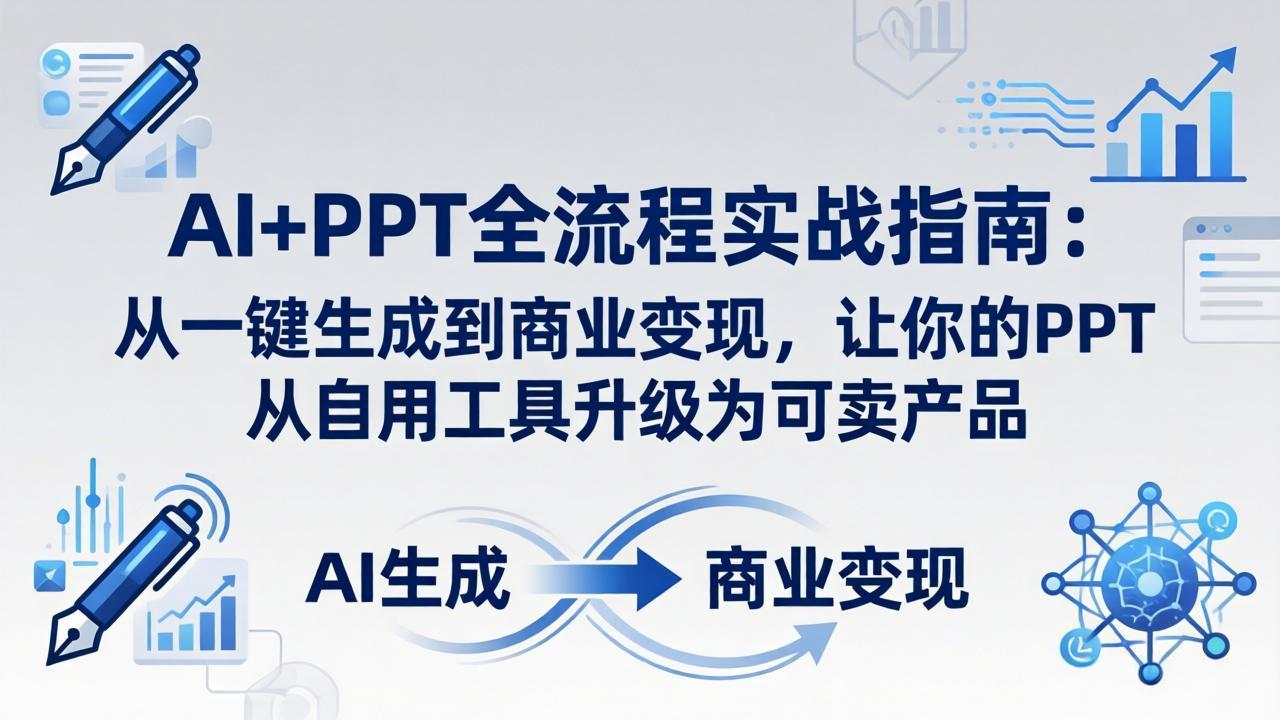 AI+PPT全流程实战指南-更新4月21：从一键生成到商业变现，让你的PPT从自用工具升级为可卖产品 - 佳梦网创 - 网创副业项目资源站-佳梦网创 - 网创副业项目资源站