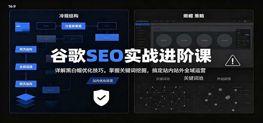 2026谷歌SEO实战进阶课:详解黑白帽优化技巧,掌握关键词挖掘,搞定站内站外全域运营-佳梦网创 - 网创副业项目资源站