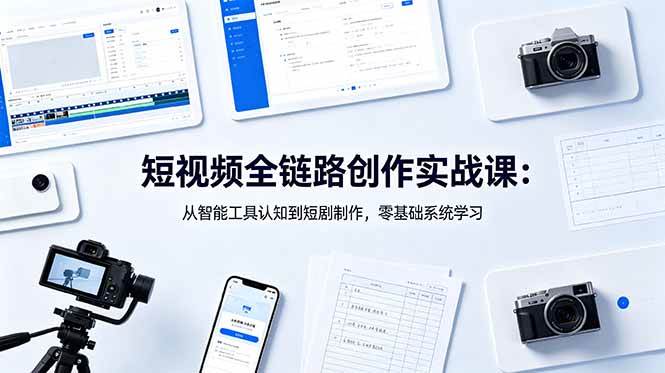 (18683期)短视频全链路创作实战课:从智能工具认知到短剧制作,零基础系统学习 (18683期)短视频全链路创作实战课:从智能工具认知到短剧制作,零基础系统学习