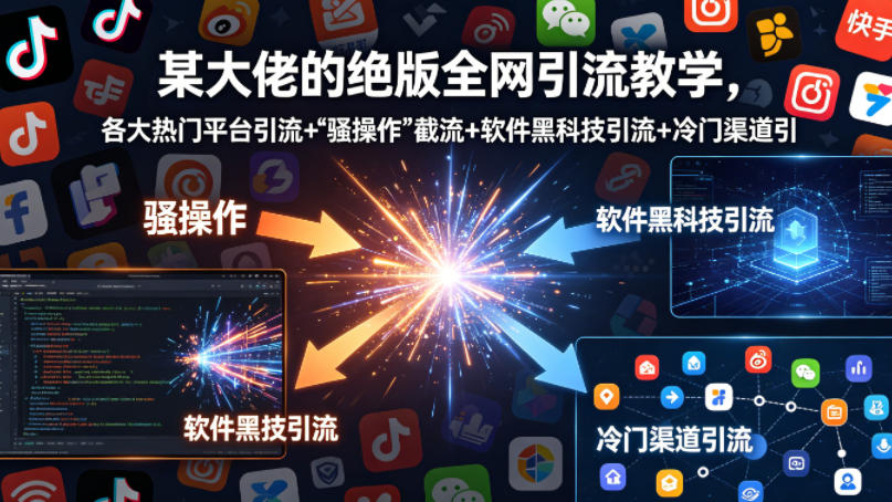 某大佬的绝版全网引流教学，各大热门平台引流+”骚操作”截流+软件黑科技引流+冷门渠道引流等 - 佳梦网创 - 网创副业项目资源站-佳梦网创 - 网创副业项目资源站
