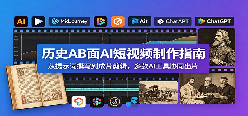 历史AB面AI短视频制作指南:从提示词撰写到成片剪辑,多款AI工具协同出片 历史AB面AI短视频制作指南:从提示词撰写到成片剪辑,多款AI工具协同出片
