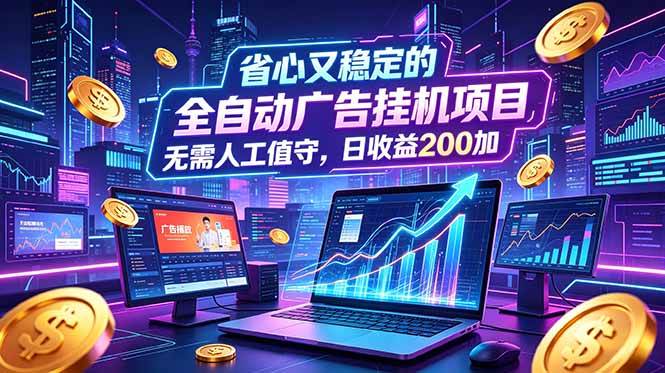 (18899期)全自动广告挂机项目,全程无需人工值守。稳定创收每日收益200+-佳梦网创 - 网创副业项目资源站