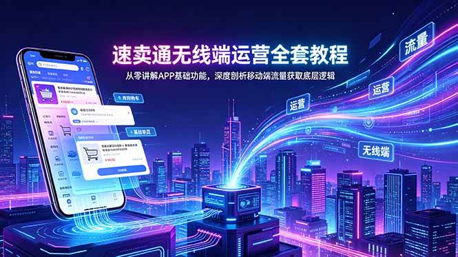 (18904期)速卖通无线端运营全套教程,从零讲解APP基础功能,深度剖析移动端流量获取底层逻辑-佳梦网创 - 网创副业项目资源站