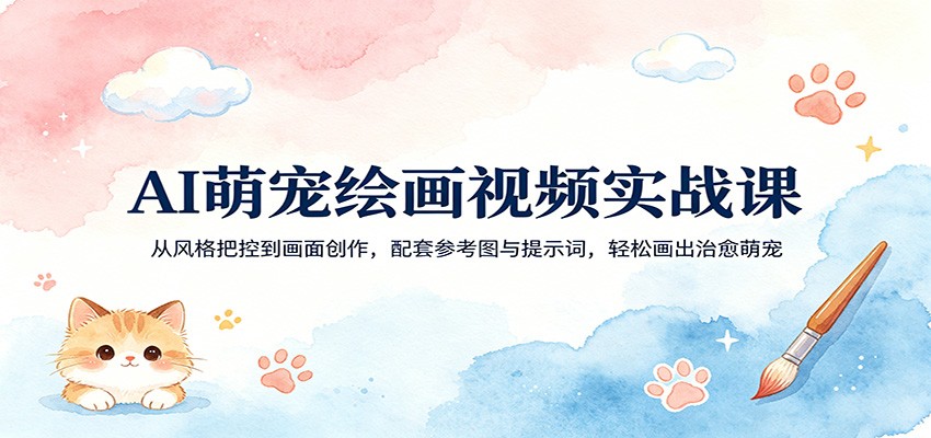 AI萌宠绘画视频实战课：从风格把控到画面创作，配套参考图与提示词，轻松画出治愈萌宠 - 佳梦网创 - 网创副业项目资源站-佳梦网创 - 网创副业项目资源站