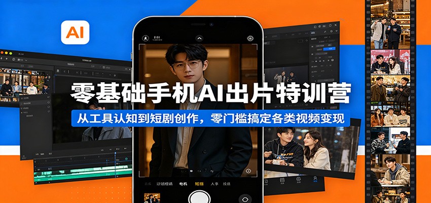 零基础手机AI出片特训营：从工具认知到短剧创作，零门槛搞定各类视频变现 - 佳梦网创 - 网创副业项目资源站-佳梦网创 - 网创副业项目资源站